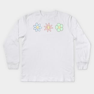 Happy Flowers Kids Long Sleeve T-Shirt